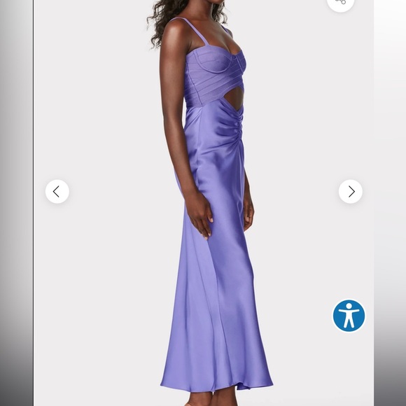 HERVÉ LÉGER X LAW ROACH Bandage-paneled draped satin midi dress - 4/Small - Picture 8 of 9